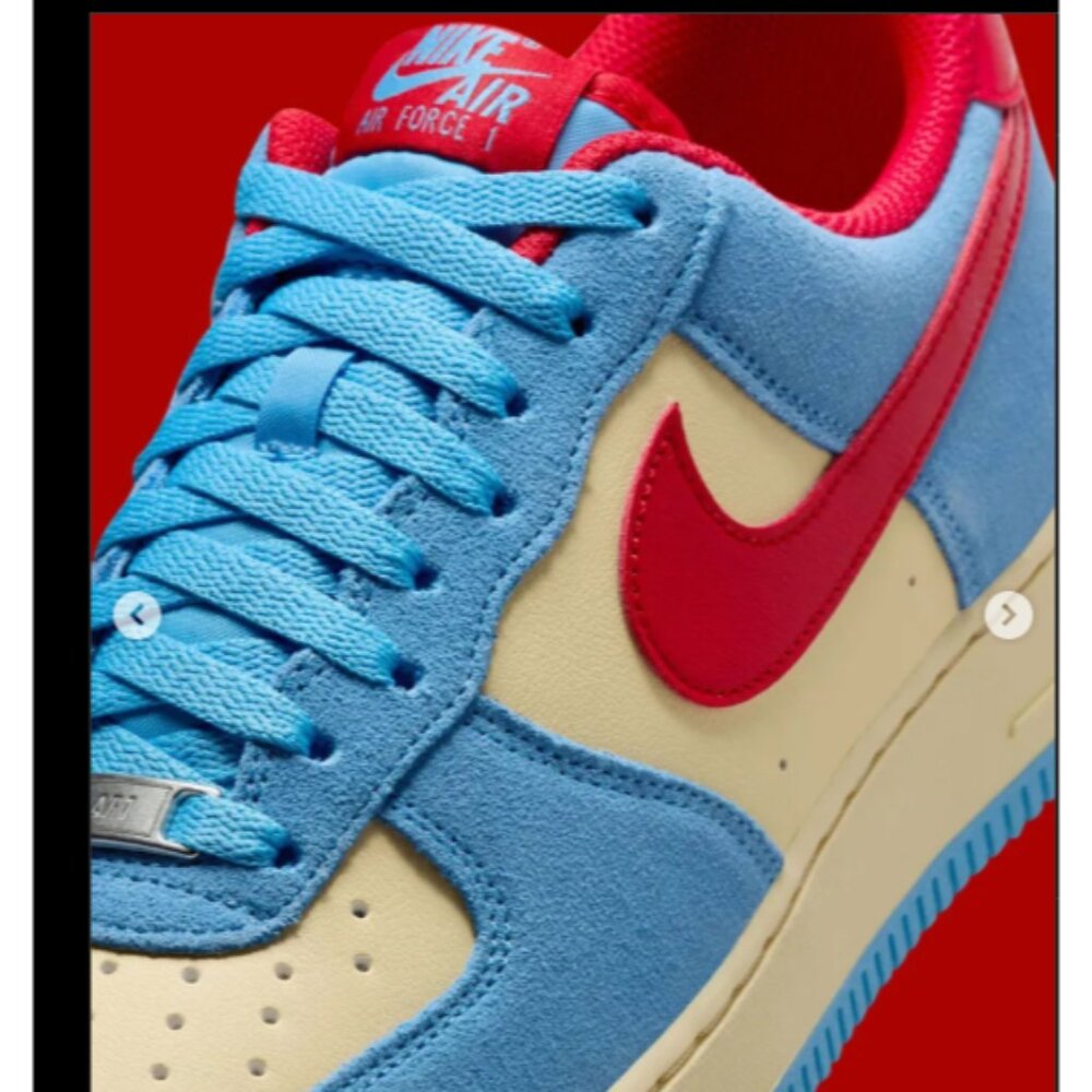 Nike Air Force 1 Low Doraemon Men Sz 9 University Blue Red Deadstock Sneakerhead - Picture 10 of 13